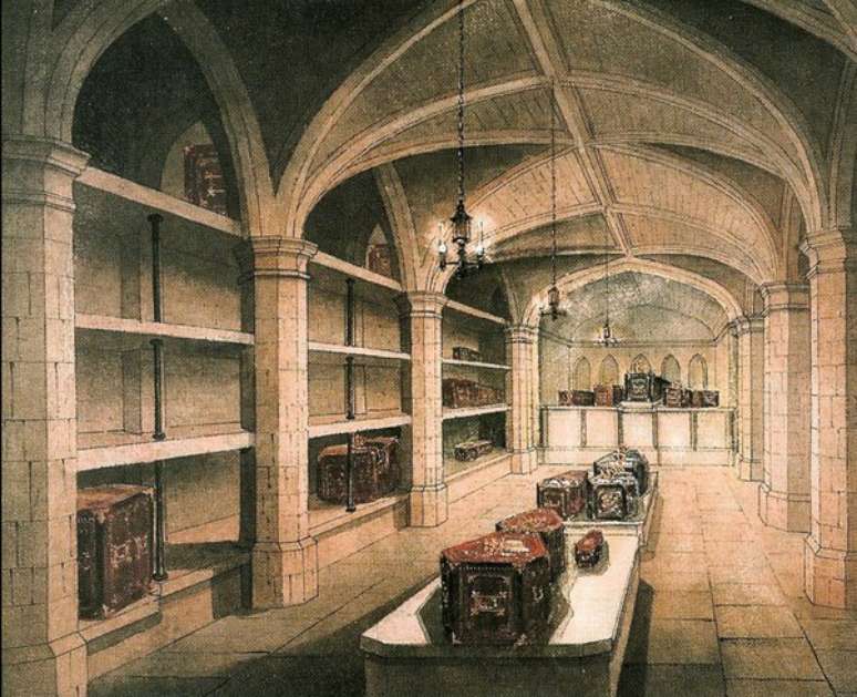 Ilustração mostra como os caixões de membros da família real eram deixados por longo tempo