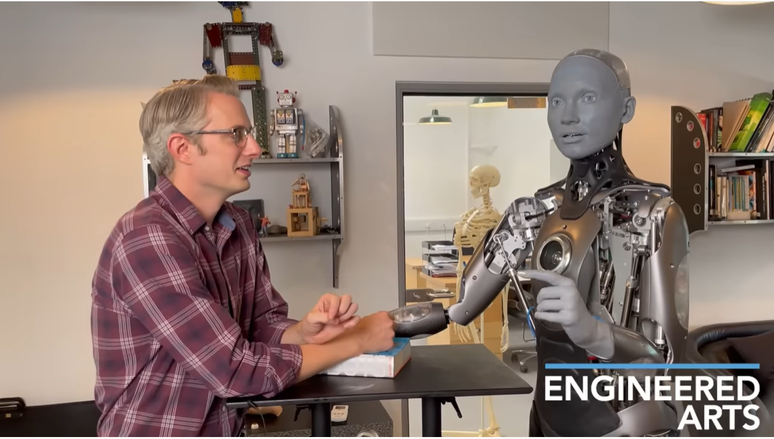 Em vídeo publicado pela Engineered Arts, robô Ameca aparece respondendo a questionamentos de humanos
