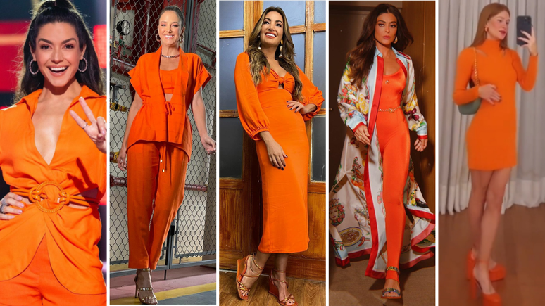 Famosas com look laranja (Fotos: Instagram/Reprodução)