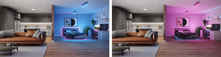 3.&nbsp;Sala e quarto com ilumina&ccedil;&atilde;o Avant Neo Wi-fi &ndash; Fonte: ABC da Constru&ccedil;&atilde;o