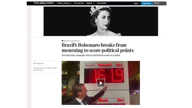 T&iacute;tulo do jornal The Times