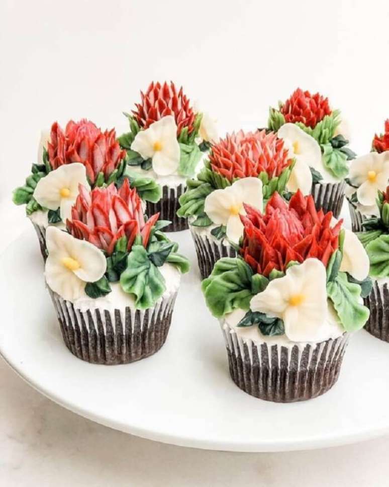 15. Delicadeza das proteas em forma de cupcakes. Fonte: LILA Cake Shop