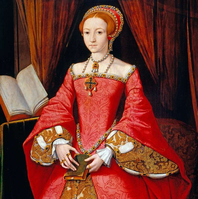 Elizabeth 1ª, quando ainda era princesa, filha de um pai que assassinou sua mãe e a condenou como bastarda (Retrato atribuído a William Scrots)