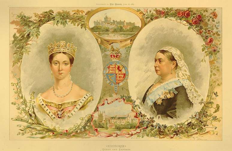 Rainha Victoria em 1837 e 1887
