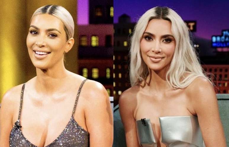 Kim Kardashian antes e depois de procedimento no estômago