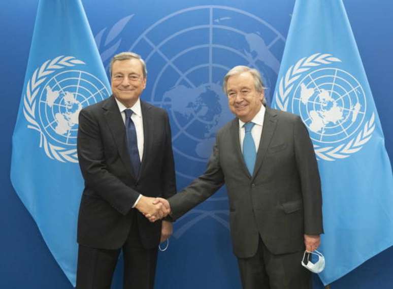 Mario Draghi se encontrou com Antonio Guterres