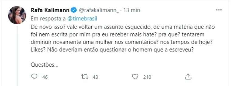 Rafa Kalimann responde post sobre affair com Bruninho &ndash;