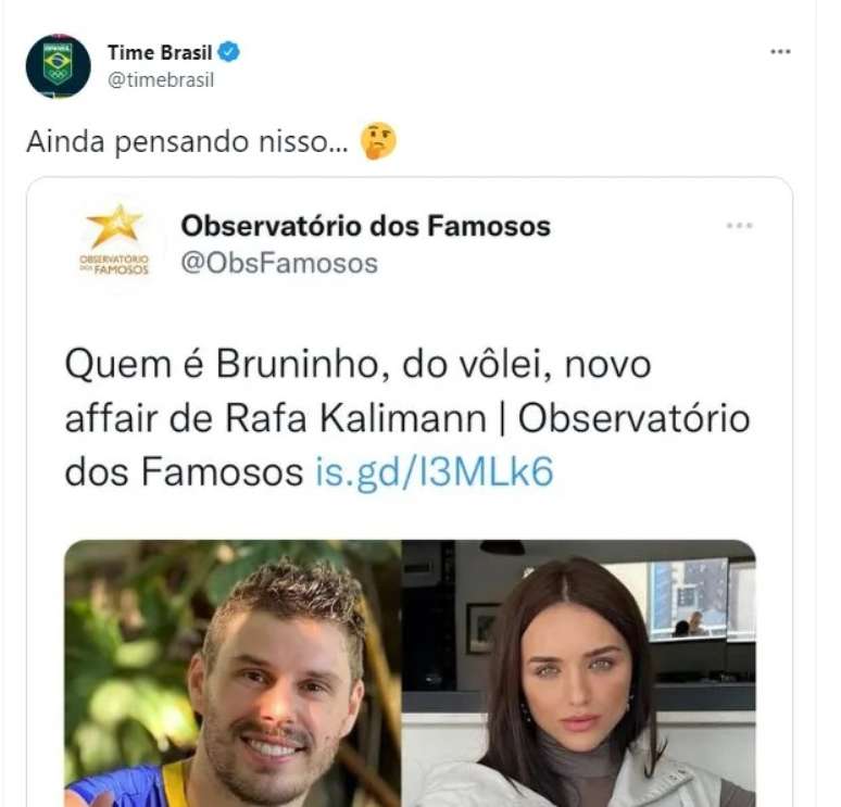 Post do COB sobre affair de Rafa Kalimann e Bruninho &ndash;
