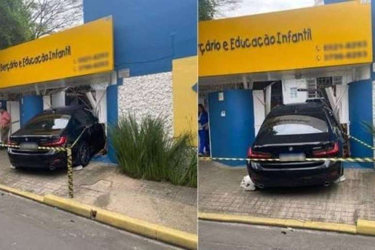 Carro atravessou muro de escola infantil em São Paulo