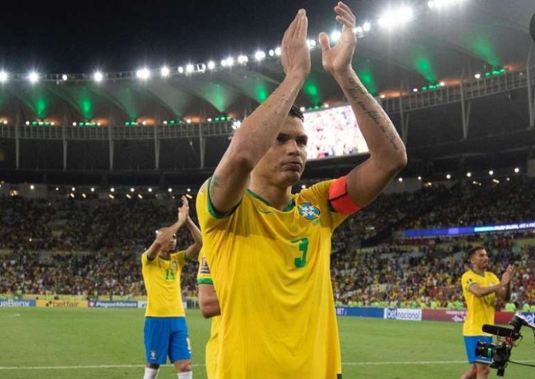 Thiago Silva, o zagueiro com mais jogos na história da Seleção brasileira, atuou apenas no primeiro tempo da vitória por 3 a 0 sobre Gana