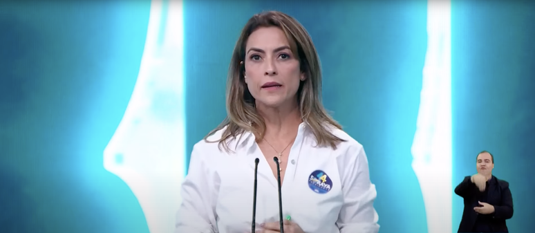 A candidata Soraya Thronicke (União Brasil) participa de debate presidencial