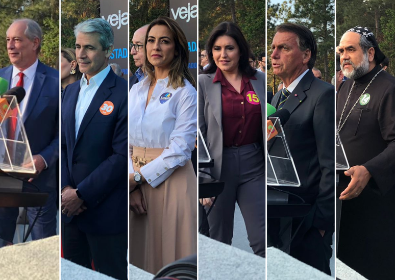 Candidatos à Presidência da República chegam aos estúdios do SBT, em São Paulo, para participar de debate.