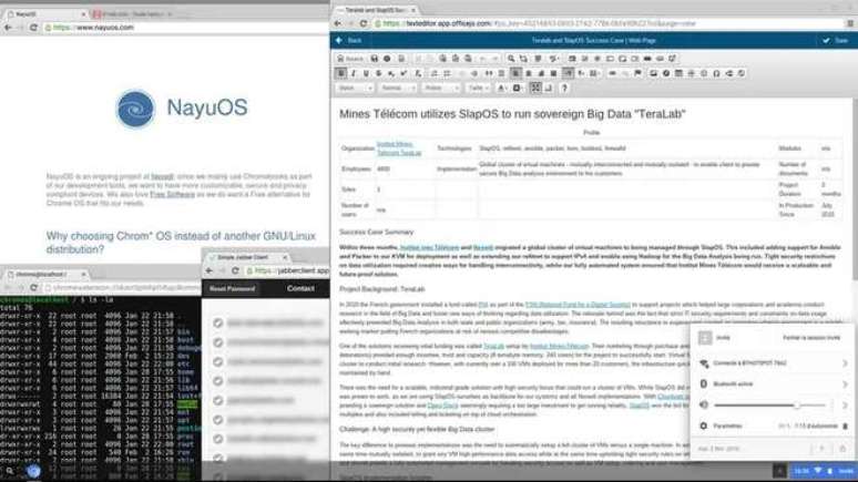 O software roda como uma solução baseada no Chromium OS, mas sem depender do Google (Imagem: Reprodução/Nexedi)