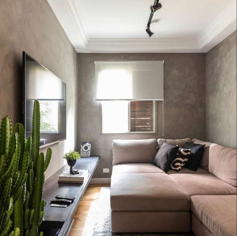 59. Sofá com chaise bege – Foto Concetto Arquitetura