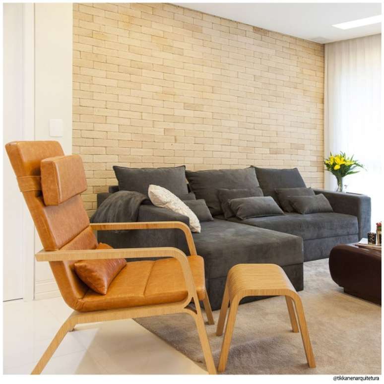55. Sofá chaise na sala de estar moderna – Foto Tikkanen Arquitetura