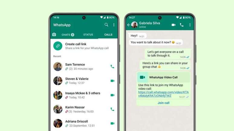 As chamadas de vídeo com links já estão disponíveis no WhatsApp (Imagem: Reprodução/WhatsApp)