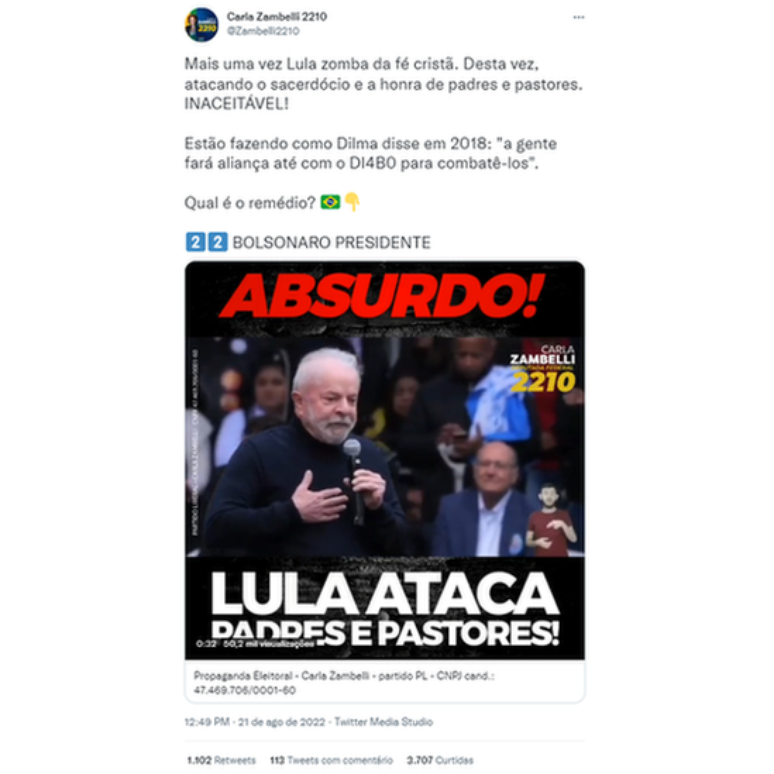 Lula é cristão, nunca fechou nem vai fechar igrejas - Lula