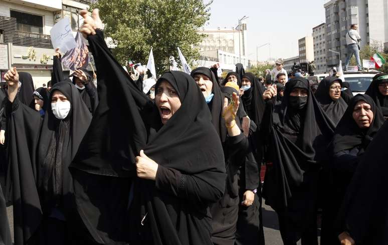 Mobilização popular a favor do governo do Irã em 23 de setembro passado