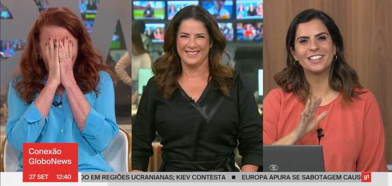 Leilane, Christiane e Camila se divertiram com imagem bizarra de queda em fossa