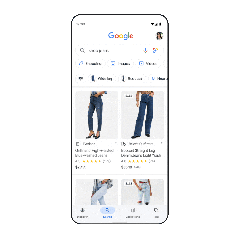 Os filtros do Google Shopping vão se adequar conforme o produto pesquisado (Imagem: Divulgação/Google)