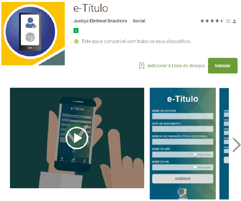 App do e-Título está disponível para download até sábado (1/10)