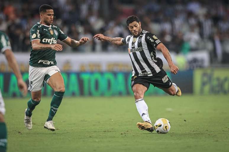 Recuperado de uma lesão na panturrilha esquerda, atacante jogou os noventa minutos da partida contra o Palmeiras - (Foto: Pedro Souza/Atlético-MG)