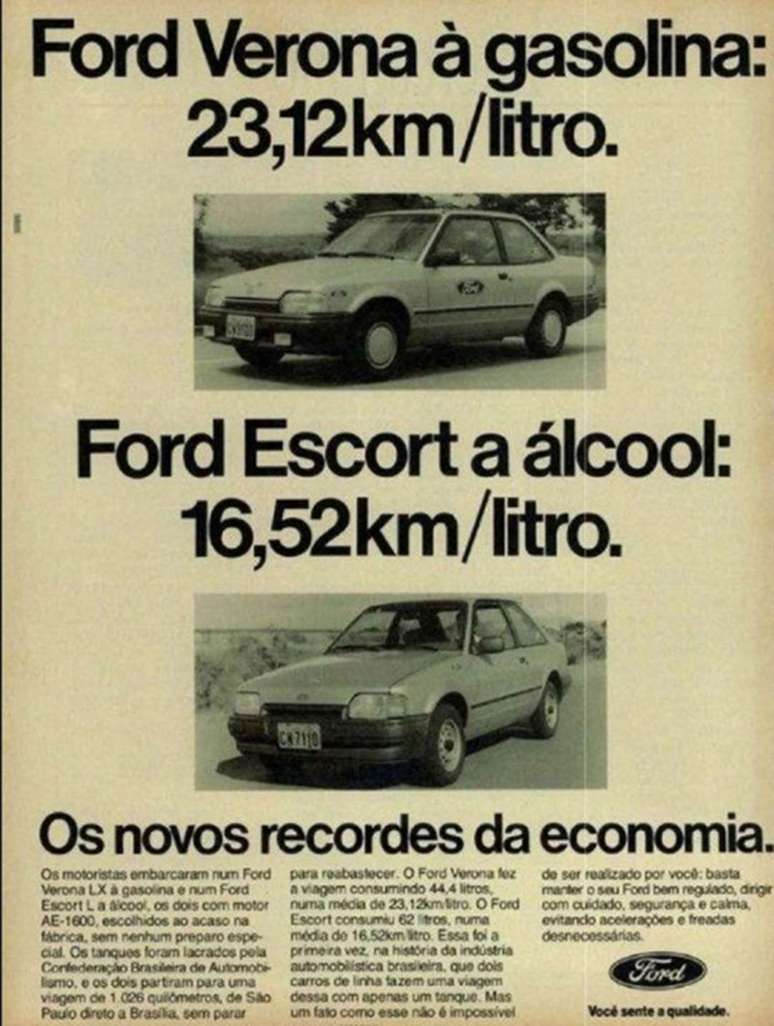 An&uacute;ncio da Ford em refer&ecirc;ncia aos recordes da economia