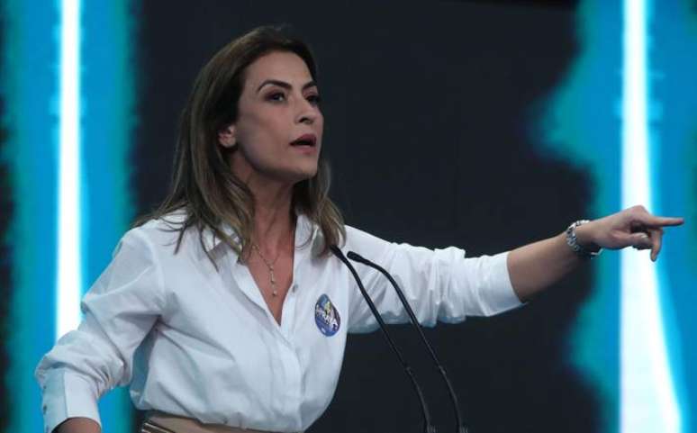 Soraya Thronicke (União Brasil) participa de debate promovido por 'Estadão', Rádio Eldorado e outros veículos de imprensa nos estúdios do SBT.