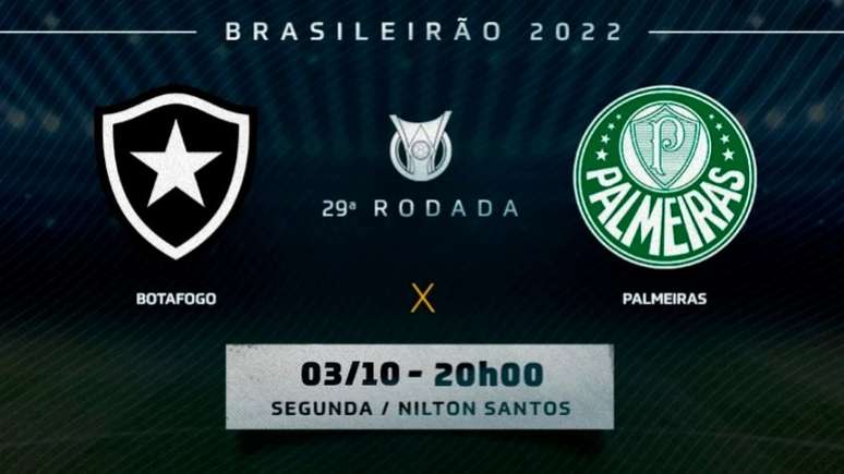 Botafogo e Palmeiras vão medir forças nesta segunda-feira (Arte: LANCE!)