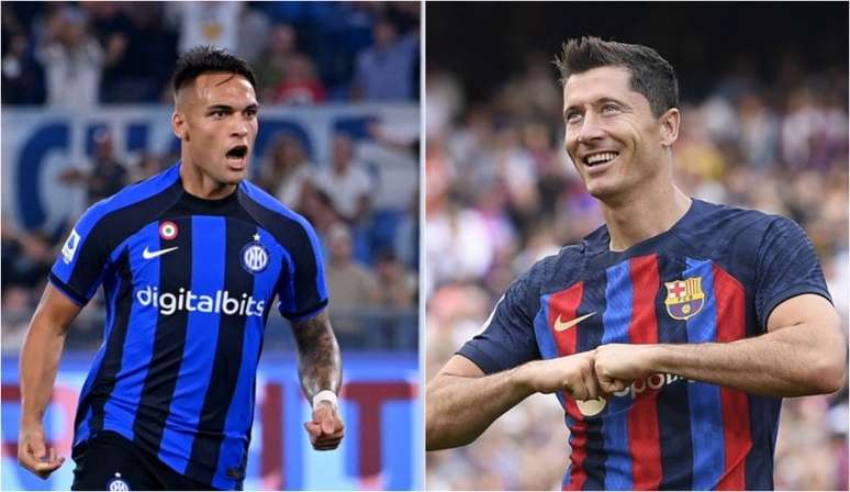 Lautaro Martínez e Lewandowski são esperanças de gols das duas equipes (Foto: AFP; AFP)