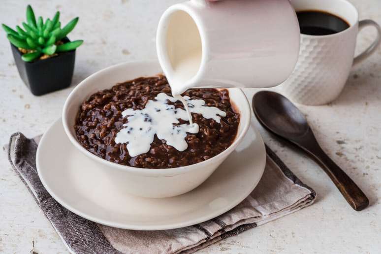 Arroz-doce com chocolate 