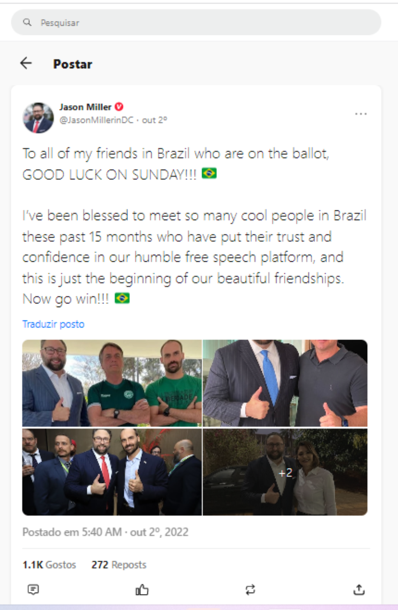 Reprodu&ccedil;&atilde;o / Nomes importantes da pol&iacute;tica estadunidense fizeram publica&ccedil;&otilde;es em apoio ao atual presidente