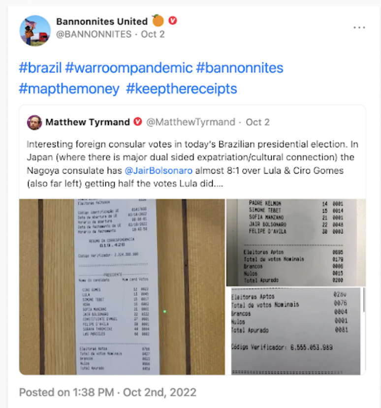 Reprodu&ccedil;&atilde;o / Aliados de Bolsonaro incentivaram auditoria paralela dos votos