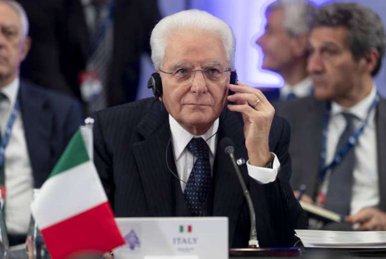 Sergio Mattarella durante encontro de chefes de Estado europeus em Malta