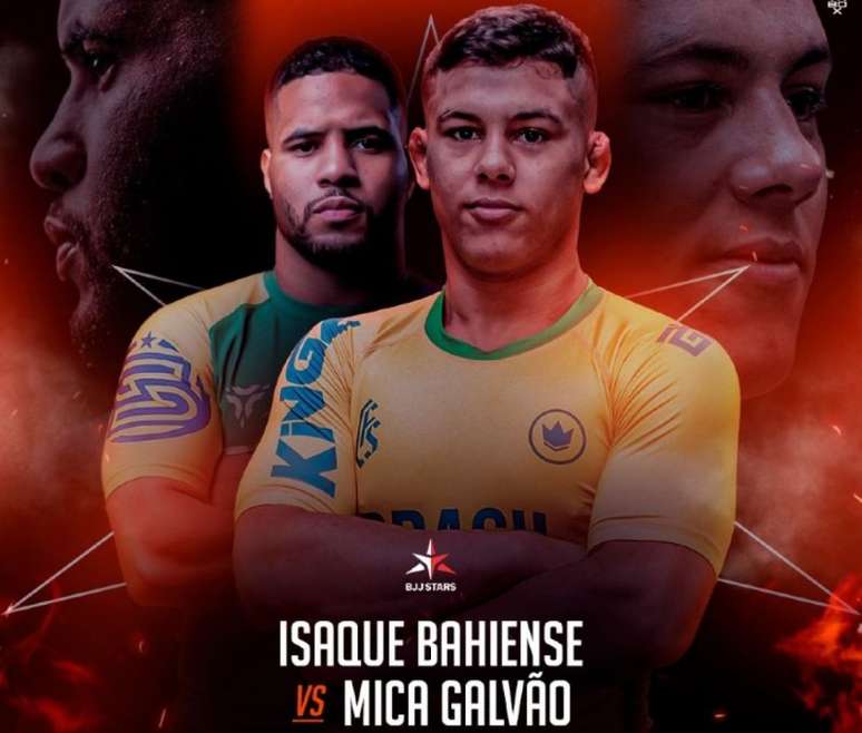 Mica Galvão e Isaque Bahiense se enfrentam em uma das superlutas do BJJ Stars 9 (Foto: divulgação)