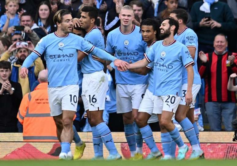 Manchester City venceu o Southampton por 4 a 0 pela Premier League (OLI SCARFF / AFP)