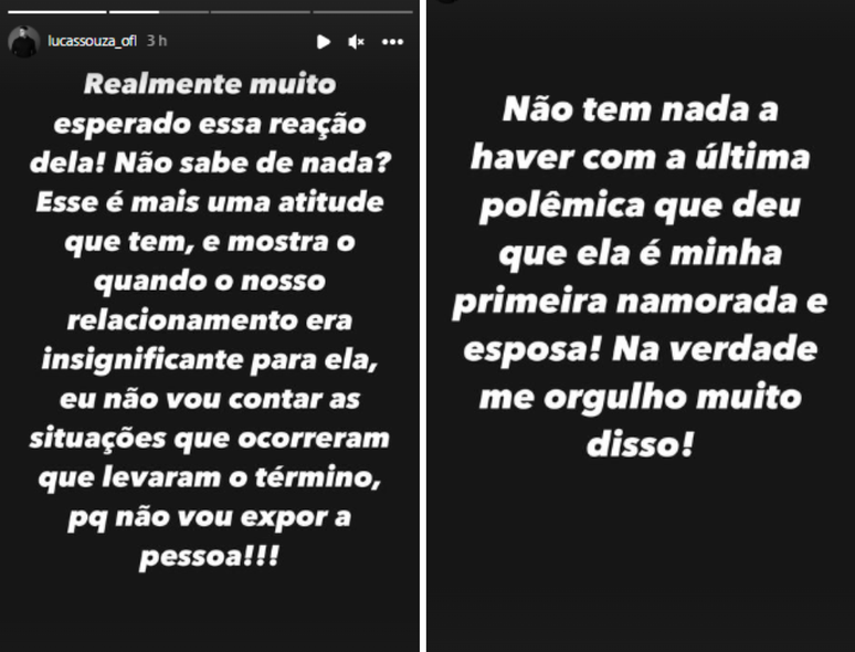 Lucas Souza rebate Jojo Todynho: "O nosso relacionamento era insignificante para ela" 85 Subtítulo