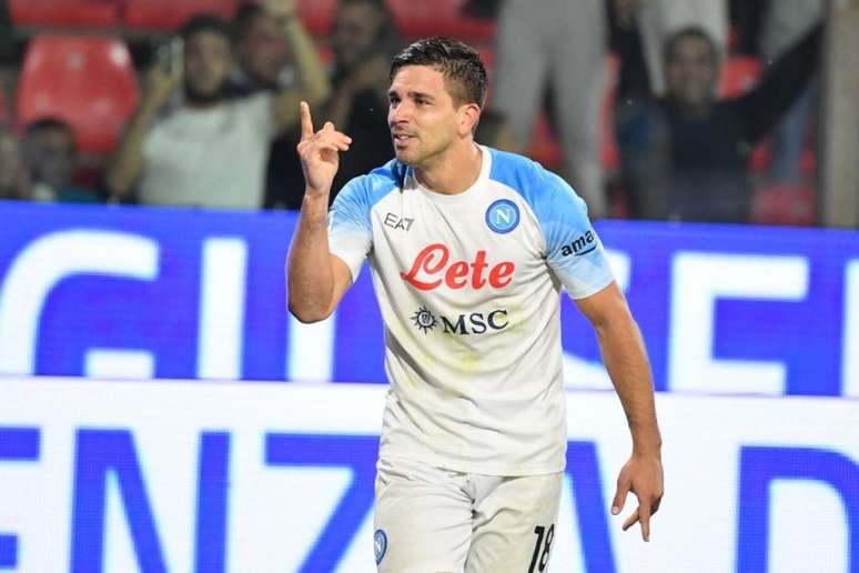 Gio Simeone marcou o 2º gol do Napoli sobre a Cremonese (TIZIANA FABI / AFP)