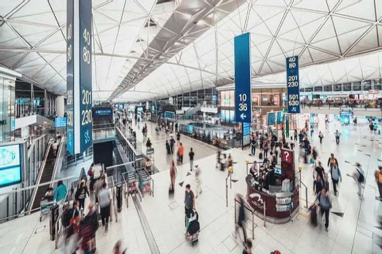 Aeroporto de Hong Kong, na China.