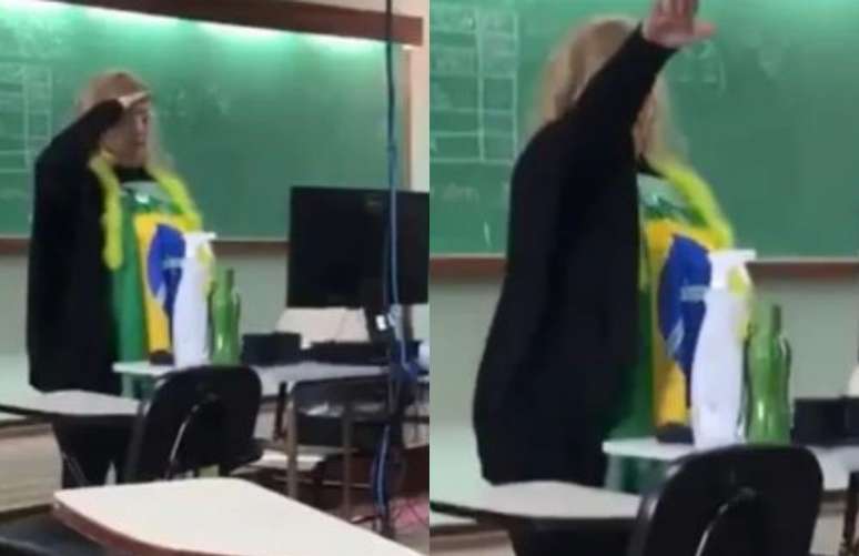 Professora faz gesto nazista em aula