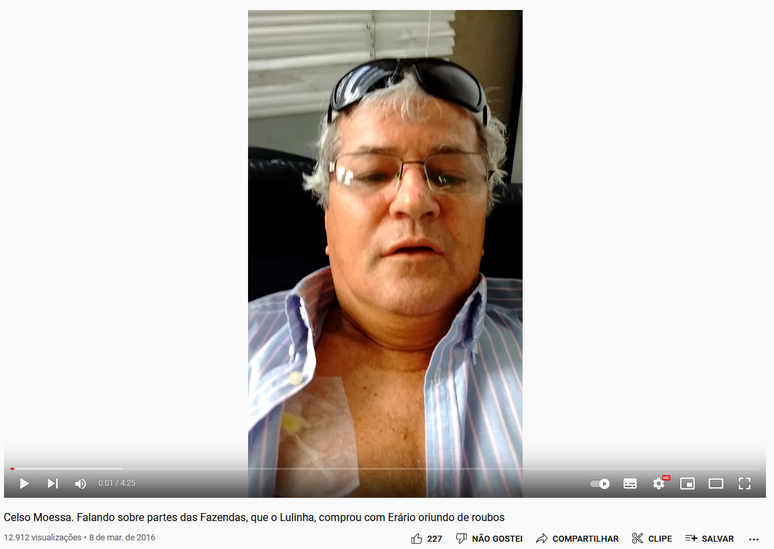 Print atesta que v&iacute;deo foi publicado originalmente em mar&ccedil;o de 2016 no canal de Celso Moessa