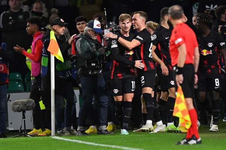 Leipzig bate o Celtic fora de casa (ANDY BUCHANAN/AFP)