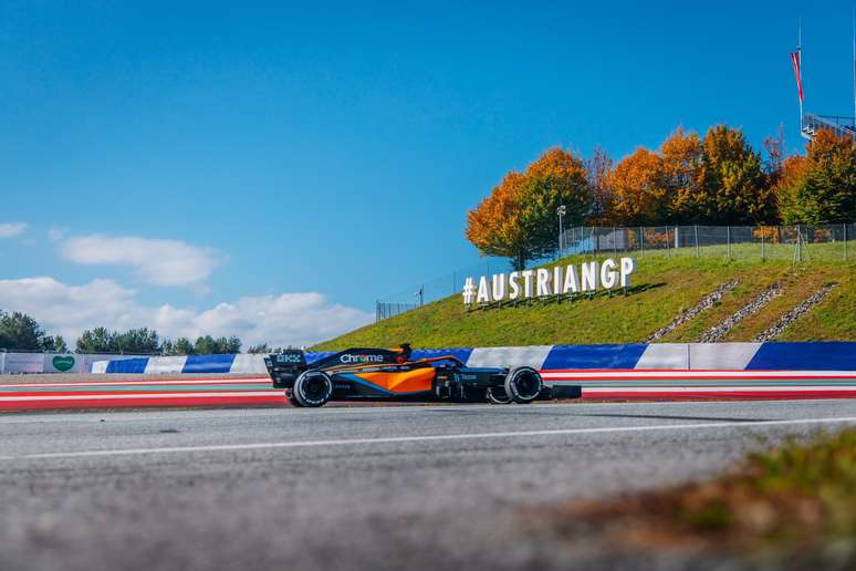 Álex Palou durante teste com carro de 2021 da McLaren em Spielberg 