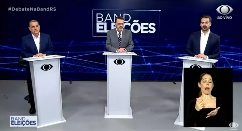 Onyx Lorenzoni e Eduardo Leite no debate estadual da Band