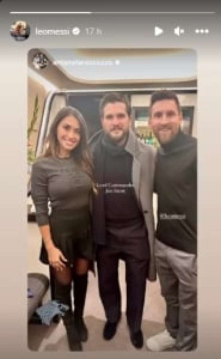 Antonela, Kit Harington e Messi (Reprodução/Instagram)