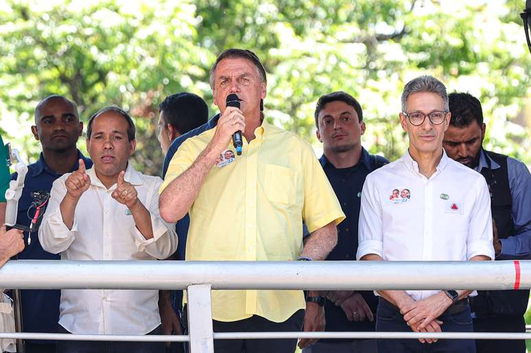 Jair Bolsonaro (PL) participou de um ato de campanha na Igreja Mundial do Poder de Deus, na capital mineira
