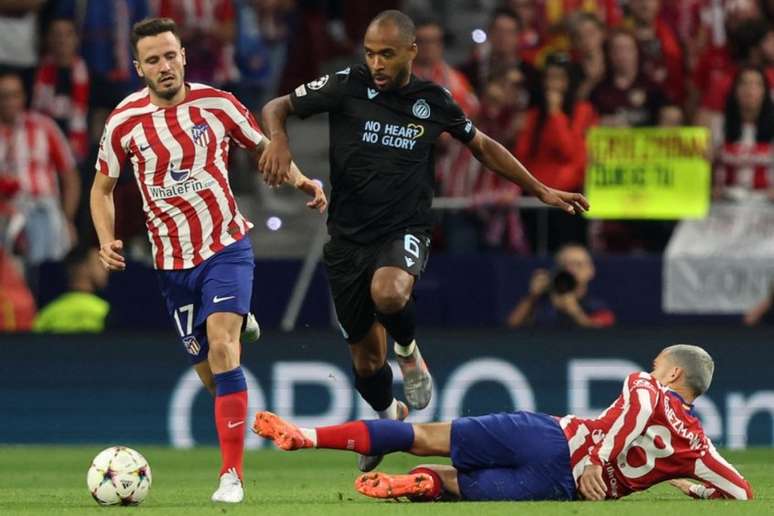 Atlético de Madrid e Club Brugge não saíram do 0 a 0 (Foto: THOMAS COEX / AFP)