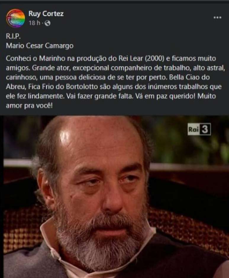 Ator de Chocolate com Pimenta, Mário César Camargo morre aos 75