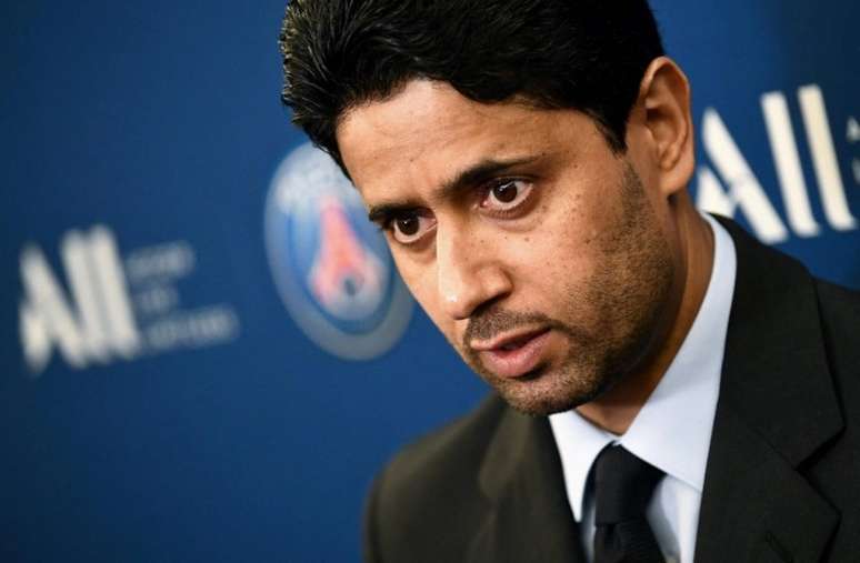 Nasser Al-Khelaifi se tornou alvo de crítica de comentarista francês (Foto: FRANCK FIFE / AFP)