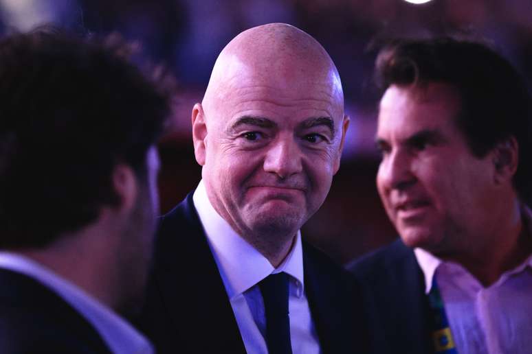 Gianni Infantino, presidente da FIFA, antes de partida entre Corinthians e Flamengo pelo campeonato Copa do Brasil 2022